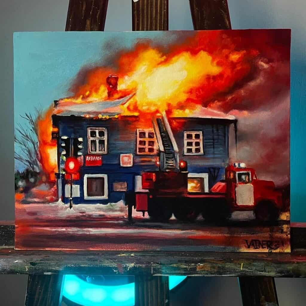 brandweer schilderij