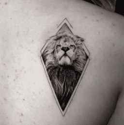 tattoo blackwork lion geographic