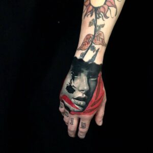 hand tattoo portrait