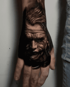 hand tattoo joker